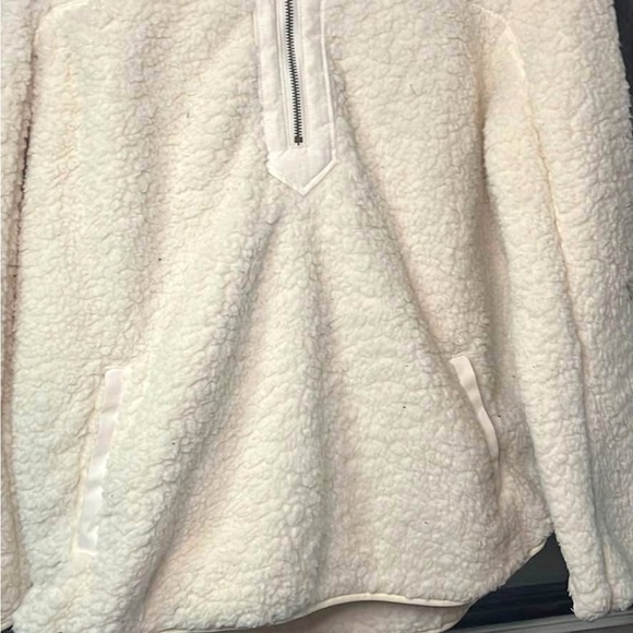 Time and Tru Cream Zip Up Sherpa Sweater - Picture 1 of 1